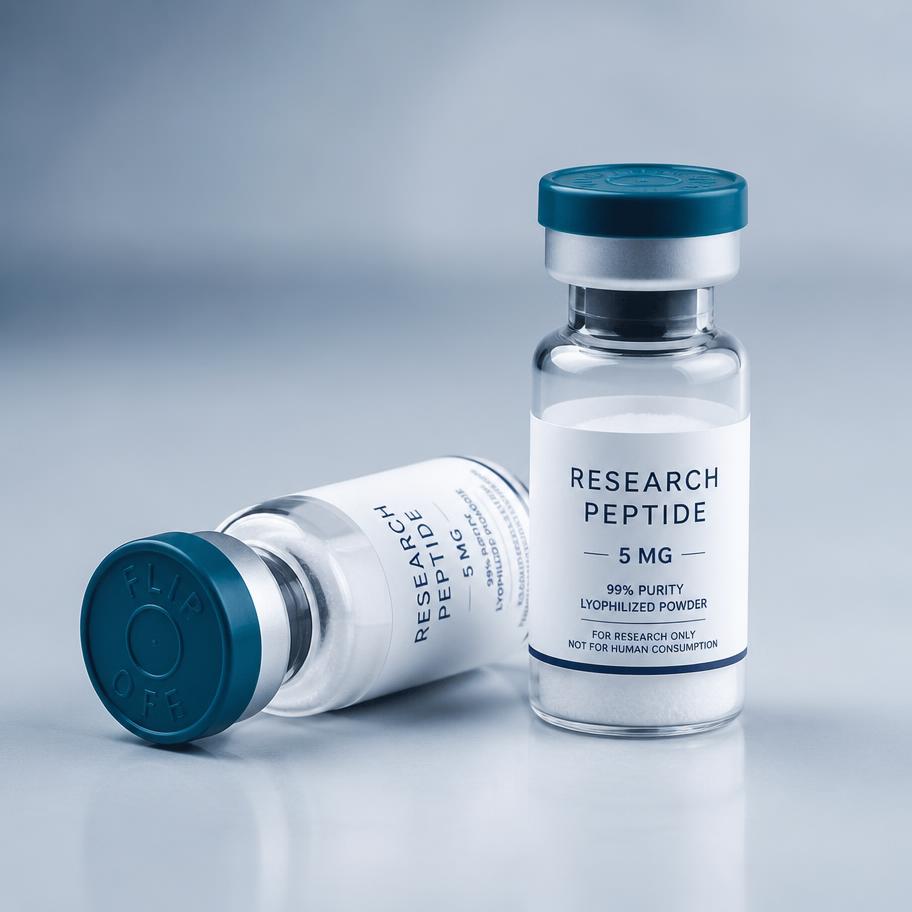 TB-500 Acetate (Thymosin Beta-4 Fragment) — lyophilized research peptide vial at 98.9% HPLC purity